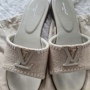Louis Vuitton Women's Beige Woven Sandals